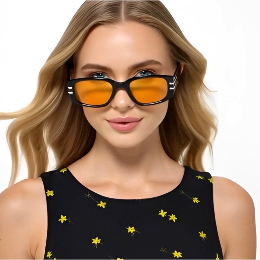 Women Sunglasses Fashion Retro RectanglebYellow Lens Fashion Trendy Street‎ Wear